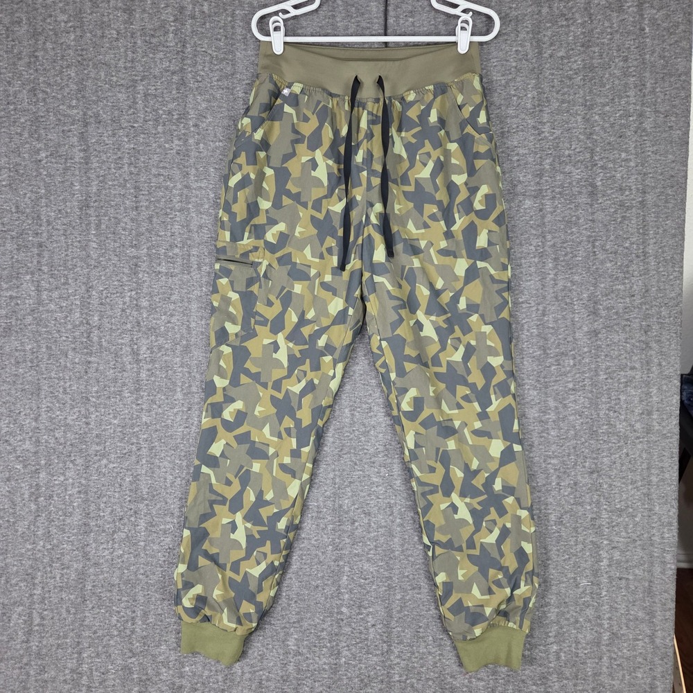 FIGS Free X Scrub Pants Women M/T Camo Cargo Jogger Drawstring Waist Medical